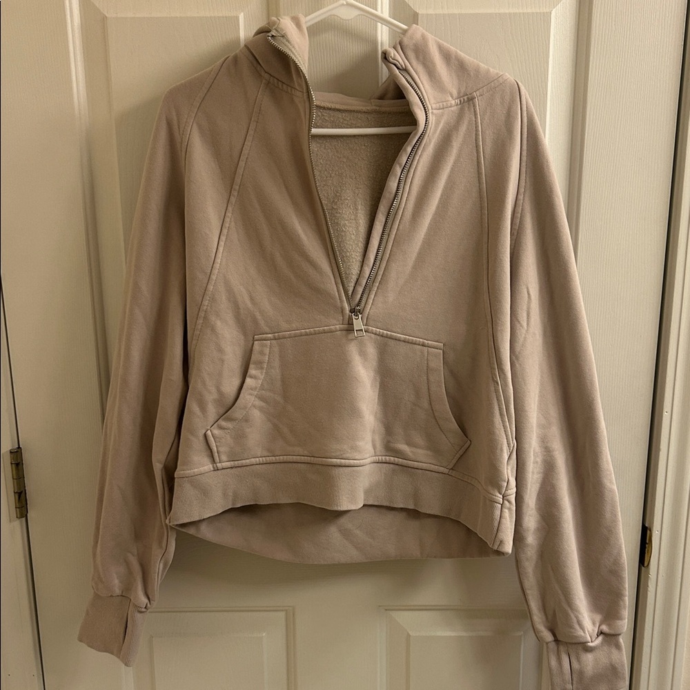 Women's Beige Half-Zip Pullover